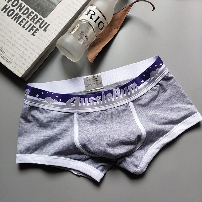 Boxer Aussiebum Hombre Gris Blanco